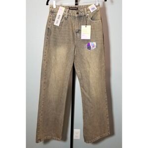 Your Cute Jeans Juniors Sz 5 Wide Leg Jeans Angel Wings Retro Festival City NWT